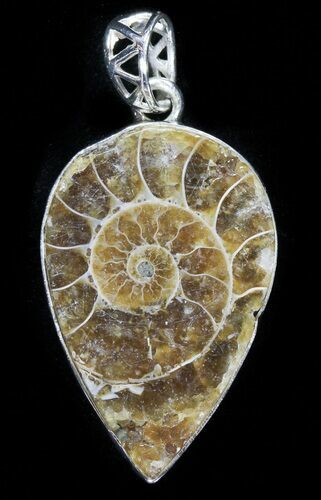 Ammonite Fossil Pendant - Sterling Silver #48510